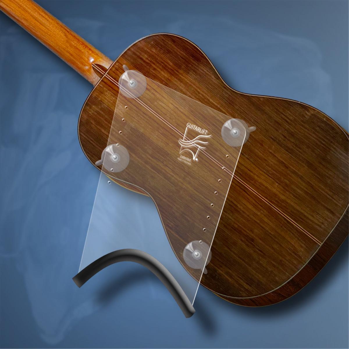 Support Guitarlift Taille Medium transparent : 75 € - Guitare classique  luthier